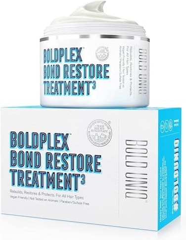 Bold Uniq Boldplex 3 Repair Hair Protein Treatment Mask - 200ml, Deep Conditioning &amp; Bond Repair For Dry, Damaged, Curly, Colored, Frizzy, Broken Or Bleached Hair, Vegan &amp; Cruelty Free