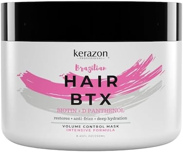 Intensive Brazilian Hair Btx Treatment 8Oz 236ml For All Hair Types, Thermal Activated Hair Mask Damaged Hair And Long Lasting Volume And Frizz Control. Packaging May Vary.