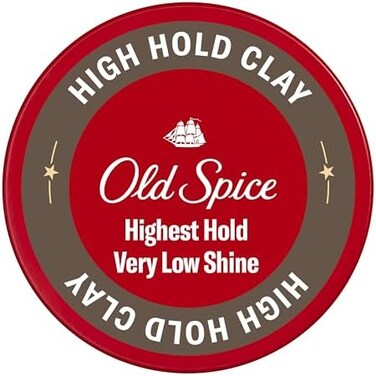 Old Spice High Hold Hair Styling Clay For Men, Highest Hold With Very Low Shine, 2.22 Oz
