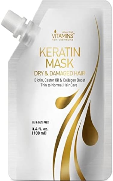 Keratin Mask Deep Conditioner - Biotin Collagen Protein &amp; Castor Oil Repair For Dry Damaged Or Color Treated - Conditioning Treatment For Curly Or Straight Thin Fine