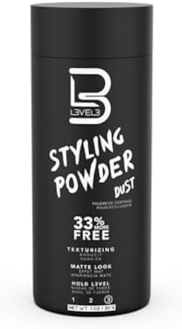 Level 3 Styling Powder - Natural Look Mens Powder - Easy To Apply With No Oil Or Greasy Residue - Level Three Delivers Matte Finish
