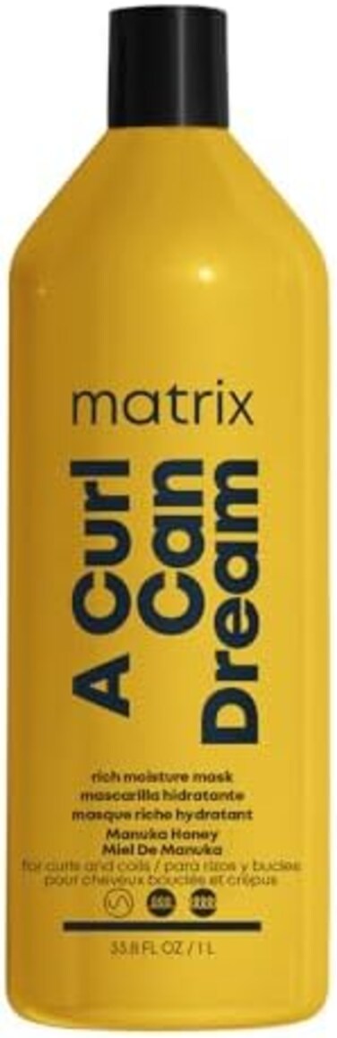قناع ماتريكس A Curl Can Dream الغني، قناع الترطيب والتكييف العميق، شعر مجعد ومتعرج، خالي من الكبريتات والبارابين، يحافظ على نمط الضفيرة، قد تختلف التعبئة والتغليف، 33.8 فلوريدا. أوز.