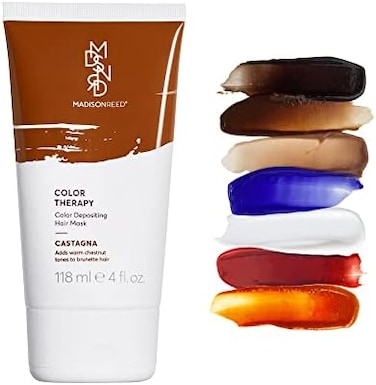 Madison Reed Color Therapy, Castagna - Depositing Hair Mask &amp; Deep Conditioning Treatment, Intensely Hydrating, Refreshes Tone, Keratin &amp; Argan Oil, 4 Fl Oz (118 ml)