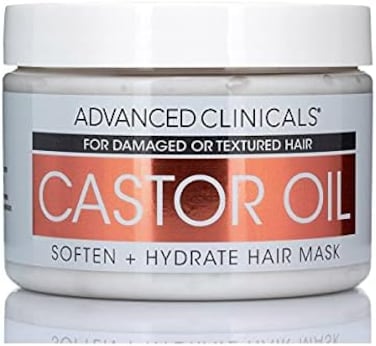 Advanced Clinicals Castor Oil Conditioning Hair Mask Natural Detangler &amp; Hair Treatment W/Jamaican Black Castor Oil, Coconut Oil, &amp; Biotin Repair For Color Treated, Dry, Or Damaged Hair, 12 Fl Oz