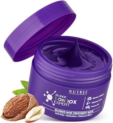 Blonde Bondox Hair Treatment 8.8 Oz/250G Purple Hair Mask For Blondes Formaldehyde-Free &amp; Cruelty-Free Results For Up To 1-3 Months, Almond Oil Hair Repair Moisturizer Thermal Mask