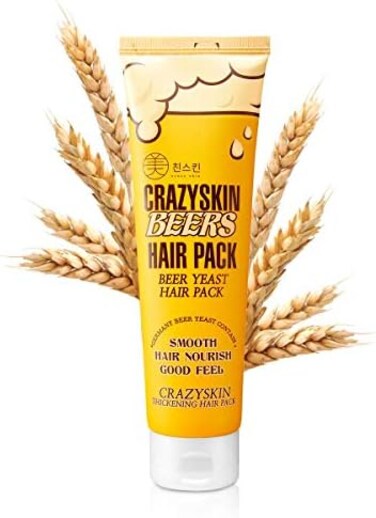 Crazy Skin Hair Treatment Mask - Ph5.5 Beer Yeast, Protein, Keratin, Argan Oil, Collagen - Repairs Dry, Damaged Or Color Treated Hair 6.77Oz(200ml)