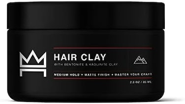 Hair Craft Co. Clay Pomade 2.8Oz - Shine-Free Matte Finish - Medium Hold/Natural Look (Dense Clay) Men's Styling Product, Stylist Approved Ideal For Textured, Thickened &amp; Modern Styles Unscented