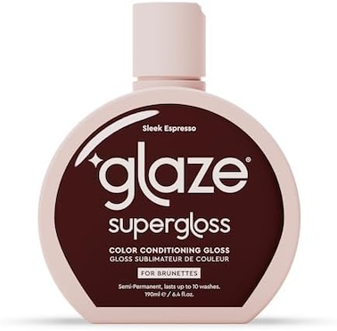 Glaze Super Colour Conditioning Gloss, No-Mix Semi-Permanent Hair Mask Colourant, Sleek Espresso, 6.4Flo.Oz Bottle (2-3 Hair Treatments) - Results