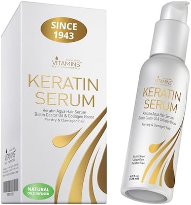 Keratin Infused Protein Serum - Premium Luxury Herbal Oils Complex - Nourishes &amp;.