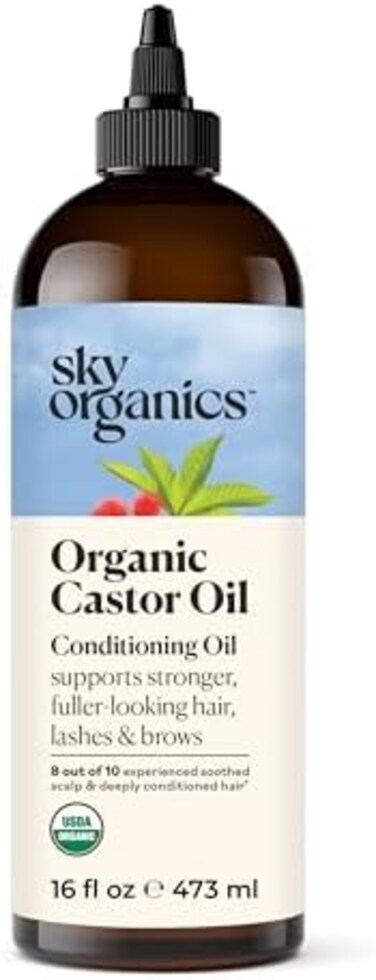 Usda Organic Cold Pressed (473ml) 100% Pure Hexane-Free Castor Oil &ndash; Moisturizing &amp; Healing For Dry Skin Hair Growth &ndash; For Skin Hair Care Eyelashes &ndash; Caster Oil By Sky Organics