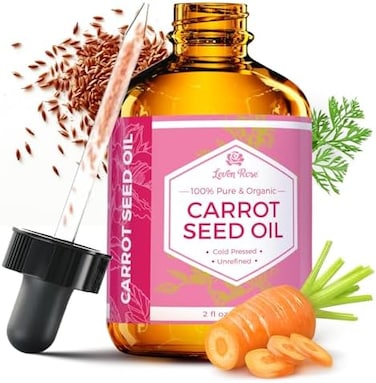 زيت بذور الجزر من ليفين روز، مرطب نقي 100% غير مكرر ومعصور على البارد للشعر والبشرة والأظافر، 60 مل