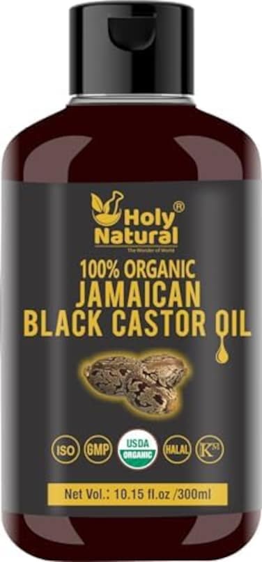 زيت الخروع الأسود الجامايكي العضوي (10.15 أونصة سائلة) معتمد من وزارة الزراعة الأمريكية، مصنوع يدويًا تقليديًا برائحة حبوب الخروع المحمصة التقليدية والتقليدية