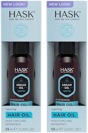 Hask Beauty Argan Oil Shine Oil Treatments For All Hair Types, Color Safe, Gluten Free, Sulfate Free, Paraben Free