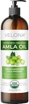 Velona Amla Oil Usda Certified Organic - 8 Oz, 100% Pure And Natural Carrier Oil, Extra Virgin, Unrefined, Cold Pressed, Hair Growth, Body, Face &amp; Skin Care, Use Today - Enjoy Results