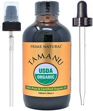 Prime Natural Organic Tamanu Oil - Usda Certified, 100% Pure, Cold Pressed, Unrefined, Virgin (4Oz / 120ml) For Face, Hair &amp; Skin Care - Natural Moisturizer