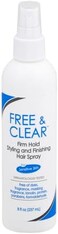 Free &amp; Clear Firm Hold Hairspray, Fragrance And Gluten Free, For Sensitive Skin, 8 Ounce