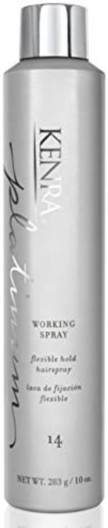 Kenra Platinum Working Spray 14 80%, Flexible Hold Hairspray, Fast-Drying, Non-Sticky, Creates Volume &amp; Texture, Leaves Hair With Frizz-Free Shine, All Hair Types, 10 Oz