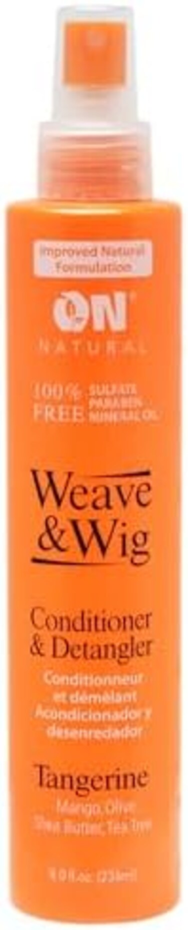 On Natural On Organic Premium Oil-Free Weave &amp; Wig Spray Tangerine, 8 Fluid Ounce
