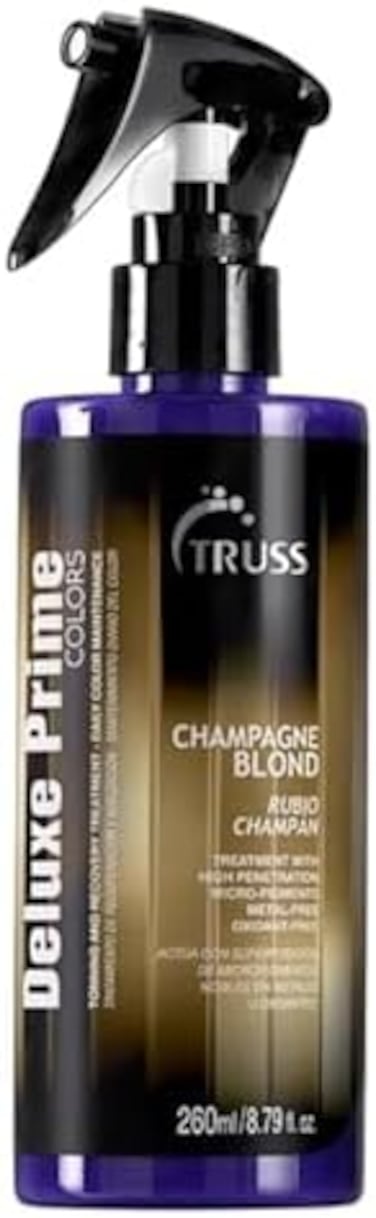 Truss Deluxe Prime Champagne Blond Toner - Violet Purple Spray Treatment Neutralizes Warm, Brassy Yellow Tones On Blonde, Highlighted, Silver And Bleached Hair For The Perfect Platinum Effect.