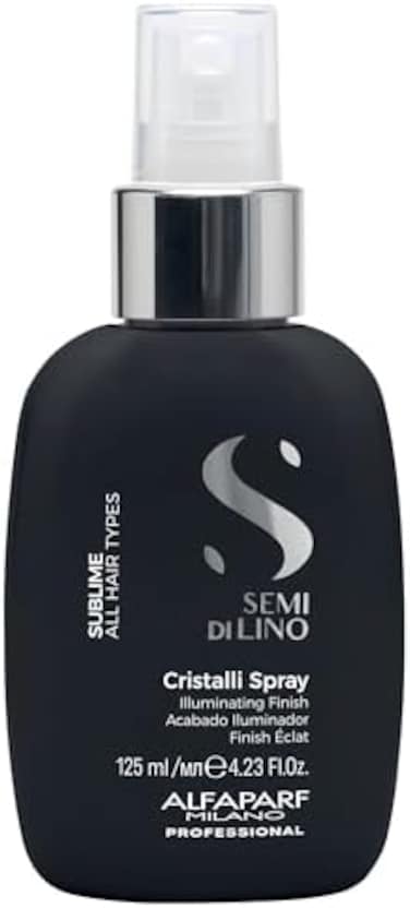 Alfaparf Milano Semi Di Lino Sublime Cristalli Smoothing Finishing Hair Spray - Dry Hair Treatment To Detangle &amp; Add Shine - Smoothing Serum With Flax Seed Oil &amp; Vitamin E - Vegan (4.23 Oz / 125 ml)