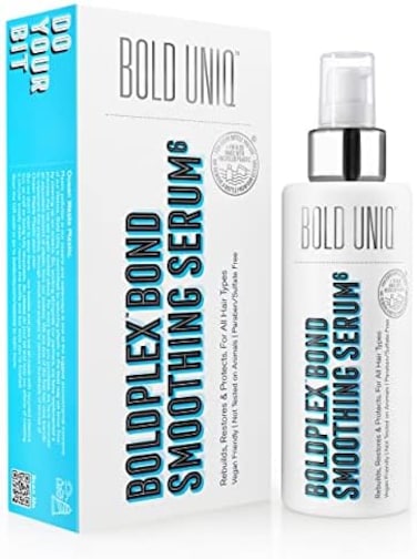 Bold Uniq Boldplex 6 Smoothing Serum For Hair - Hydrating Treatment For Frizzy, Dry, Damaged, Dyed Or Bleached Hair - Sulphate Free, Paraben-Free, 100% Vegan - 175 ml