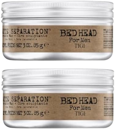 Tigi Bed Head For Men Matte Separation Workable Wax - Use For Strong Hold - For Men's Hairstyles - Use On Damp Or Dry Hair - Premium Strong Hold Hair Wax, 85 G, 2 Pack