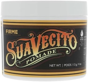 دهان Suavecito Firme (قوي) يزن 118 مل، عبوة واحدة - دهان شعر قوي للرجال - جل شعر مائي متوسط ​​اللمعان خالٍ من التقشير - سهل الغسل - يدوم طوال اليوم لجميع قصات الشعر