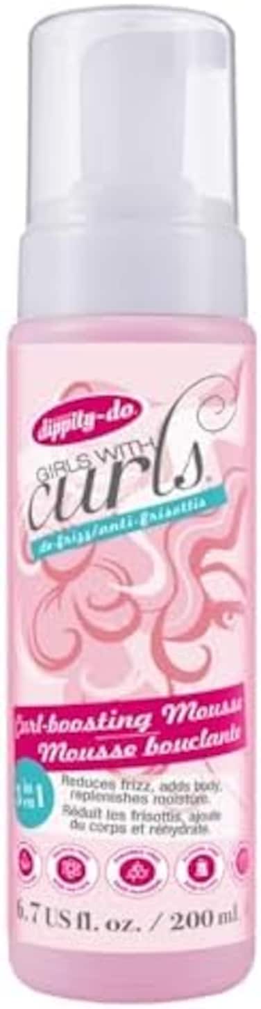 Girls With Curls Curl Enhancing Mousse - Lightweight 3-In-1 Defining Mousse For Curly And Wavy Hair - Hibiscus And Olive Oil For Frizz Free And Bouncy Curls - 200 ml/6.7 Fl Oz