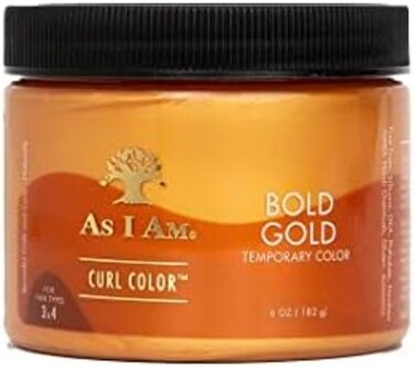 As I Am Curl Color - Bold Gold - 6 Oz - Temporary Color &amp; Curling Gel - Medium Hold - Vegan &amp; Cruelty Free