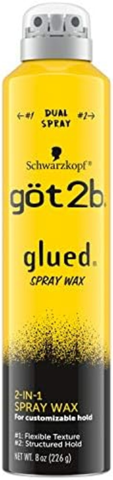 Got2B Glued Spray Wax With 2-In-1 Dual Spray Nozzle, 8 Oz