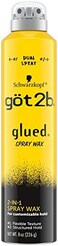 Got2B Glued Spray Wax With 2-In-1 Dual Spray Nozzle, 8 Oz