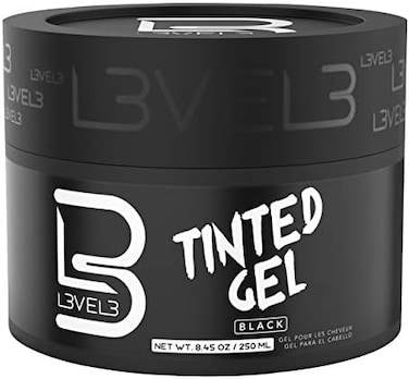 Level 3 Tinted Gel Black - Temporary Black Hair Gel For Hair - No Flaking And Rinses Out Easily - Level Three Strong Hold Formula