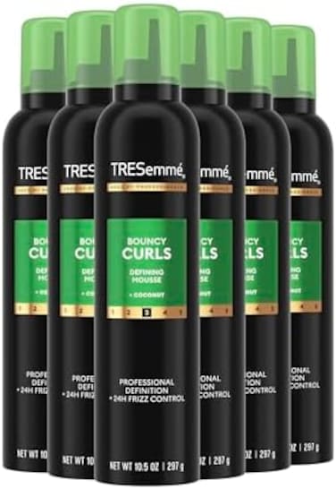 موس مرطب لتجعيد الشعر من تريسيمي، 10.5 أونصة، 6 قطع، أبيض