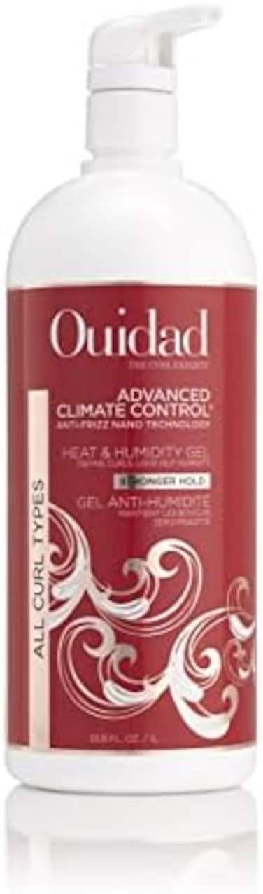 Ouidad Advanced Climate Control Heat &amp; Humidity Stronger Hold Gel Travel Size - 33.8 Fl Oz, Anti-Frizz Nano Technology, Styling Gel, Prevents Flyaways &amp; Frizz, Crunch-Free Hold, For All Curl Types