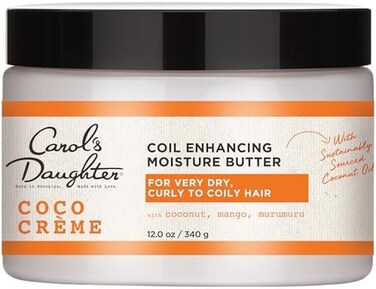 Carol's Daughter Coco Creme Coil Enhancing Moisture Butter, With Coconut Oil And Mango Butter, For Very Dry Curly Hair, Paraben And Silicone Free, 12 Oz
