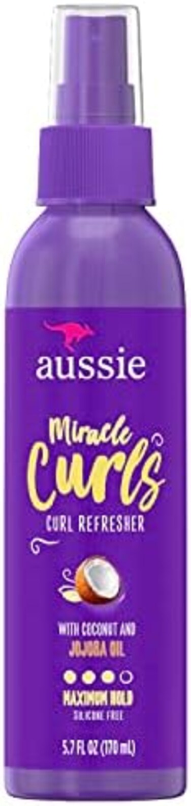 Aussie Miracle Curls Refresher Spray Gel With Coconut &amp; Jojoba Oil 5.7 Fl Oz, (170 ml)