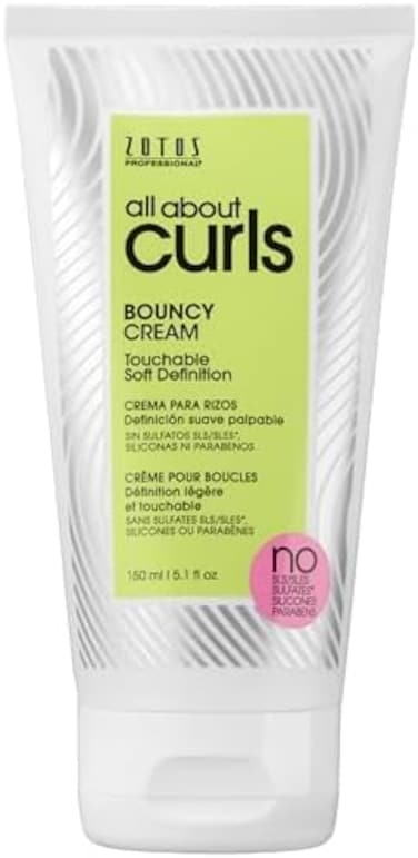 All About Curls Bouncy Cream Styling, Touchable Soft Definition, Define, Moisturize, De-Frizz, All Curly Hair Types, Vegan &amp; Cruelty Free, Sulfate Free, 5.1 Fl Oz