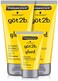 Got2B Glued Styling Spiking Hair Gel 2-6 Oz Tubes + 1 Travel 1.25 Oz Tube