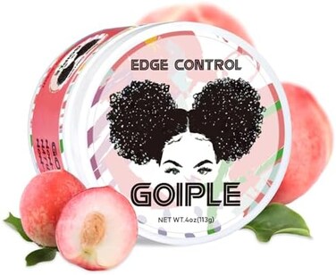 Goiple Edge Control Wax For Women Strong Hold Non-Greasy Edge Control Smoother Edge Gel, Edge Wax Styling Wax Edge Control For Black Hair No Flaking, White Residue, Shine And Smooth 4Oz (Sweet Peach)
