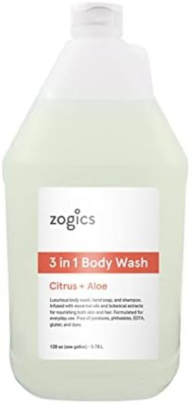 Zogics Citrus + Aloe Body Wash, 1 Gallon Size