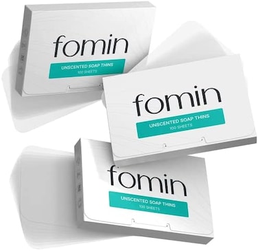 Fomin 3-Pack Unscented Foaming Hand Soap Sheets - Paper Soap Sheets For Traveling - 300 Camping Soap Paper Sheets