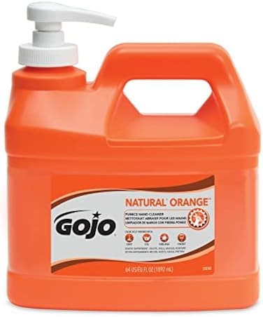 منظف ​​اليدين الصناعي من جوجو بالبرتقال الطبيعي، لوشن سريع المفعول سعة 1/2 جالون مع زجاجة مضخة الخفاف - 0958-04