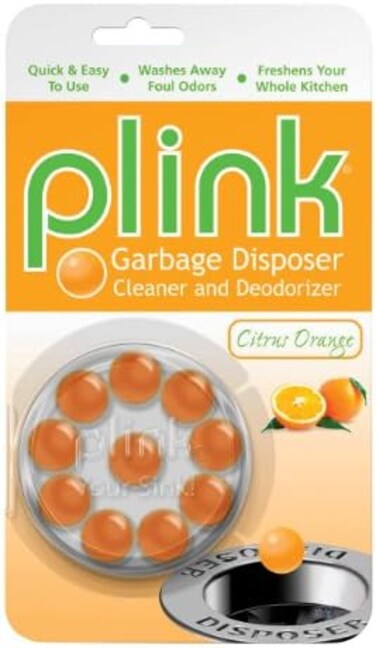 Plink Garbage Disposer Deodorizer 10-Count, Citrus Orange