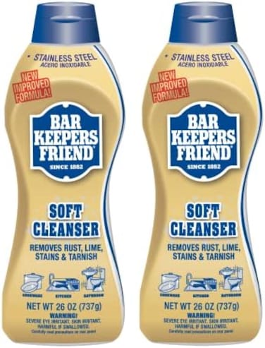 تركيبة منظف ناعم من Bar Keepers Friend، برائحة الحمضيات، 26 أونصة (عبوة من قطعتين)