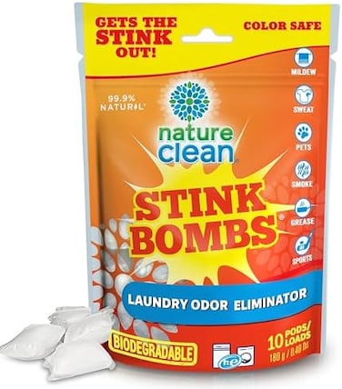 Stink Bomb Odor Remover Pacs For Laundry, 10 Count