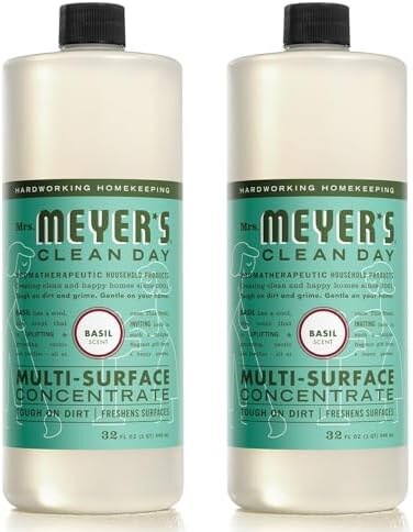 Mrs. Meyer's Meyer S Clean Day Multi-Surface Concentrate, Basil, 32 Ounce Bottle (Pack Of 2)