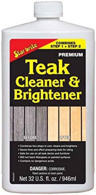Star Brite 94932 One Step Teak Cleaner &amp; Brightener 32 Oz., White