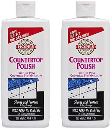 Hope's Countertop Restoration Polish, Streak-Free Kitchen Counter Cleaner, No Buildup Countertop Cleaner, Quartz, Marble, Corian, Composite, And Granite Cleaner And Polish, 8 Fl Oz, Pack Of 2