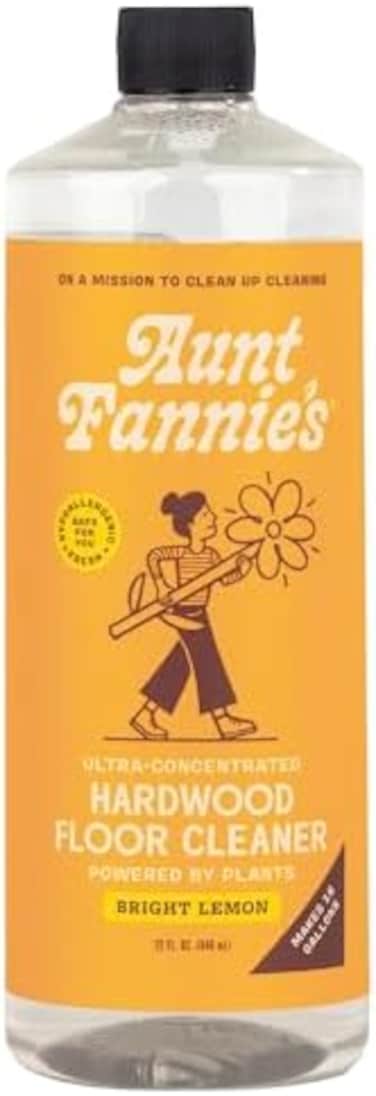 Aunt Fannie's Ultra Concentrated Hardwood Floor Cleaner, Plant Based Hardwood Floor Cleaner For Mopping, Bright Lemon Scent, 32 Oz. (Pack Of 1)