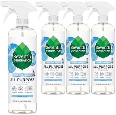 Seventh Generation All Purpose Cleaner, Biodegradable Formula, Free &amp; Clear, 23 Oz (Pack Of 4)
